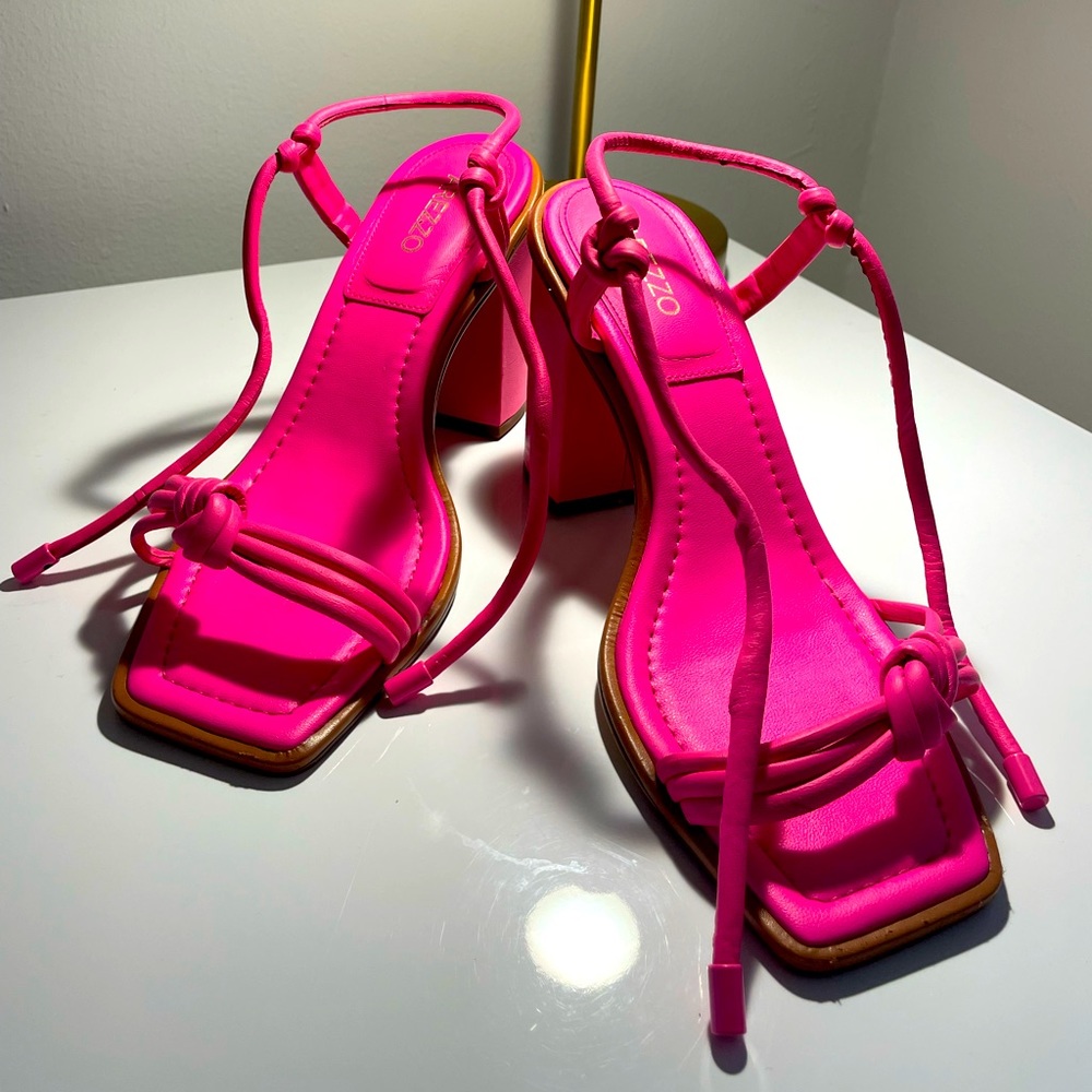 Arezzo hot pink Camila High Block Sandal size 37